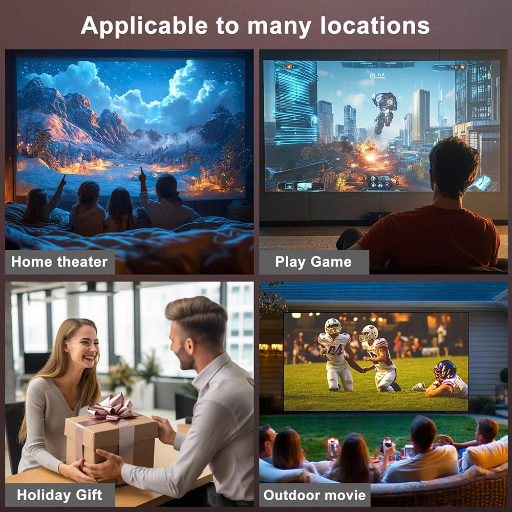 Smart Portable Android Projector HY300Pro: Native 1080P, WiFi 6, Auto Keystone, 4K Support, 180° Rotation, Built-in Apps - Next LVL Gaming™ | Comfort locked, vibe unlocked